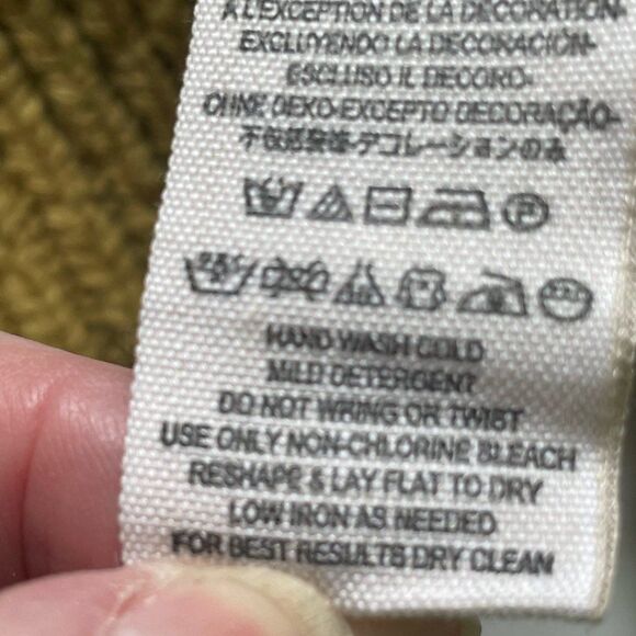 Free People Parfait Pullover Sweater Large Diamond Pattern Dolman Sleeve Gold - Picture 9 of 10